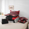 thumbnail image 5 of Red Striped King Comforter Set,7 Pieces Leopard Print Zebra Stripes Comforters King Bed in a Bag for Bedroom,Geometry Spot Aztec Bedding Comforter Sets with Comforter,Sheets,Shams & Pillowcases, 5 of 5