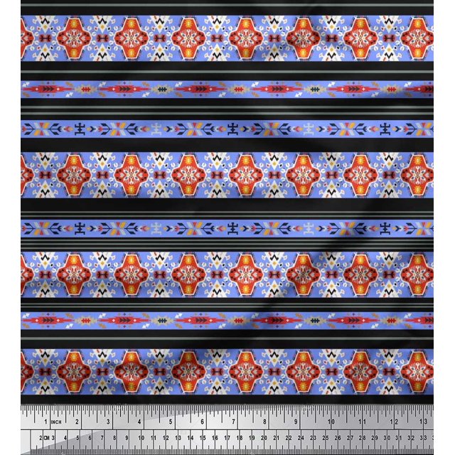 Soimoi Rayon Fabric Ikat Southwestern Fabric Prints by Yard 42 Inch Wide