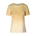 thumbnail image 4 of Jsaierl T-Shirts à Manches Courtes Dégradé Imprimé Scintillant Col Rond Fête Club Tops Été Tendance Décontracté, 4 of 4