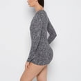 thumbnail image 2 of Placket Front Onsie in Tuxedo Black, 2 of 5