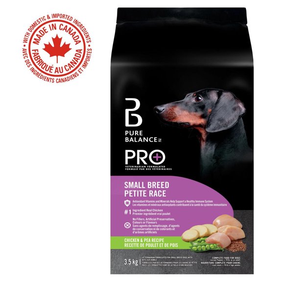 Pure Balance Pro+ Nourriture pour Chiens de Petite Race, Recette de Poulet et de Pois Nourriture Sèche pour Chiens 3.5KG