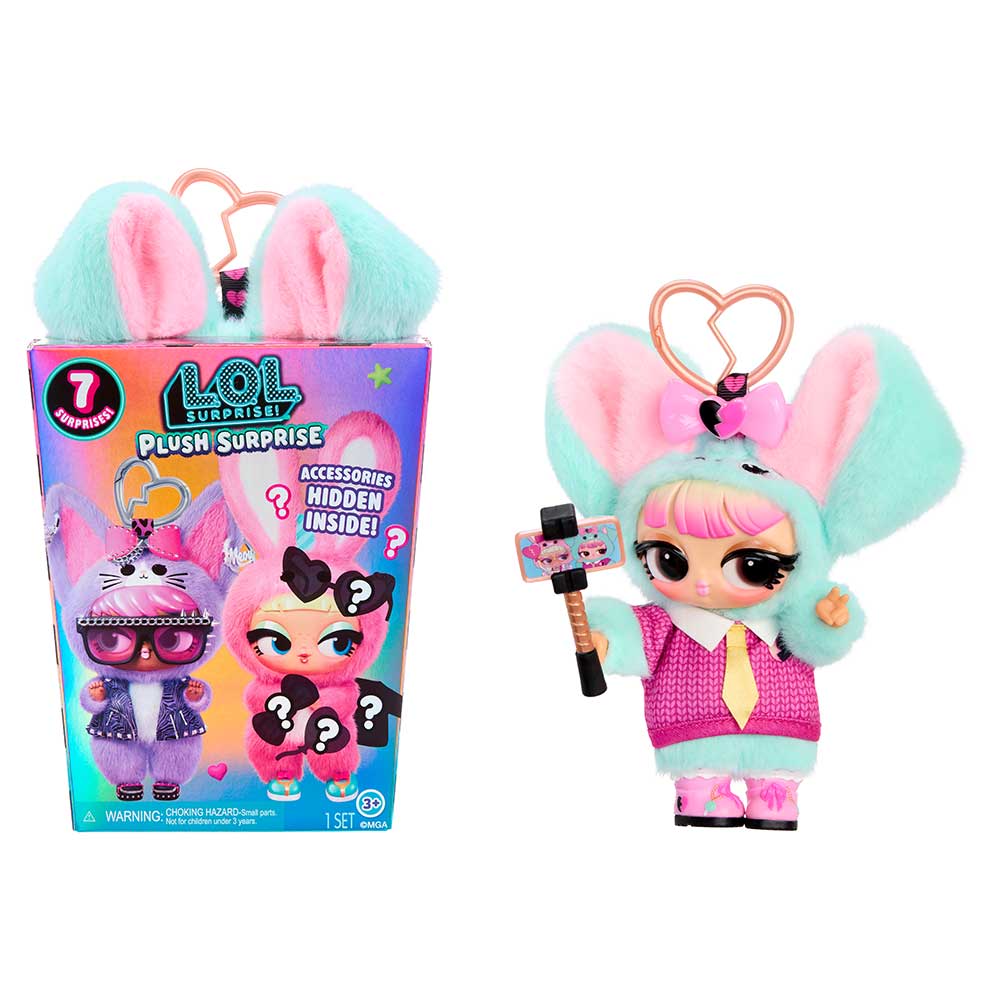 LOL Surprise! Plush SurpriseMC ! – Peluche surprise avec articles mode cachés – excellent cadeau pour les enfants de 3 ans et +