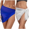 thumbnail image 1 of 2PCS Women's Sheer Mesh Beach Sarongs - 82% Polyester Cover Ups for Swimwear, 1 of 8