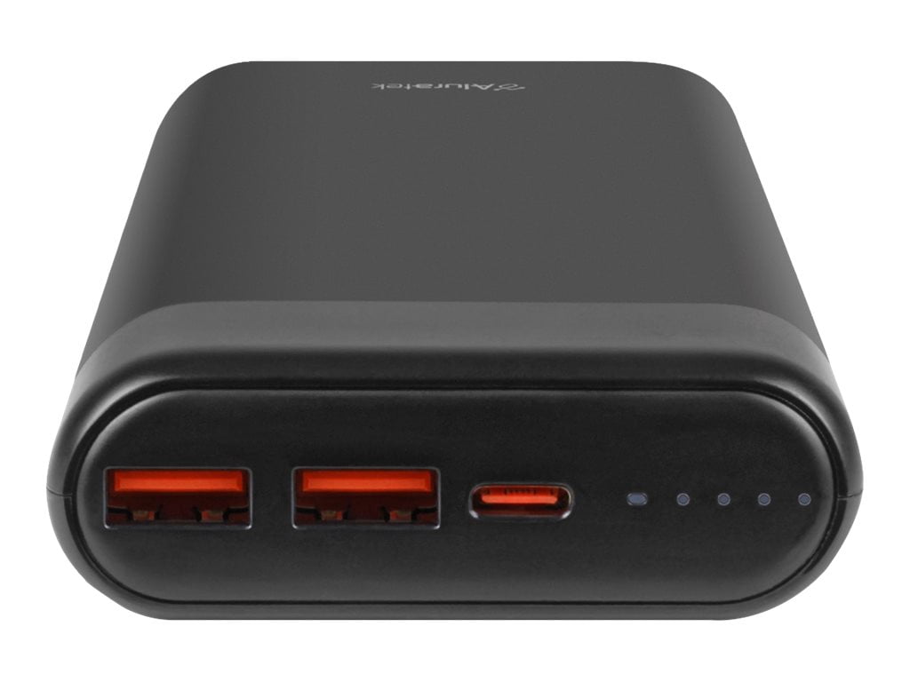 Aluratek APBQ20F - Chargeur rapide 65 W 20 000 mAh, QC 3.0 - 3 sorties : 2 x USB, 1 x USB-C PD