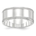 thumbnail image 1 of 9.5 mm Sterling Silver Designed Edge Band - Size 8, 1 of 1