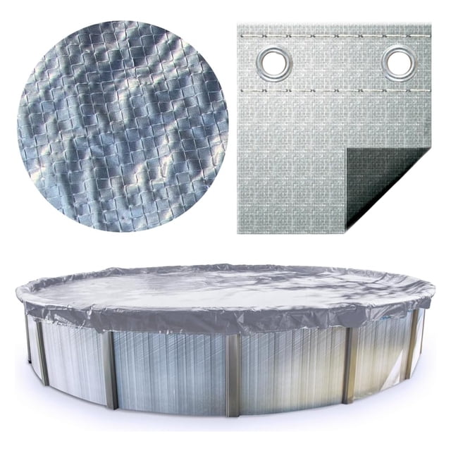 Swimline Hydrotools Silver King Winter Pool Cover for 30 Ft Above Ground Round Pools