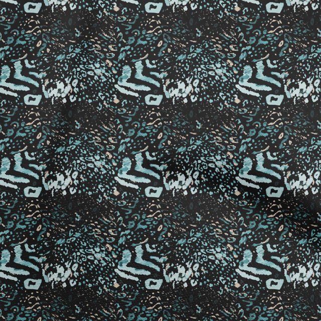 oneOone Rayon Aqua Blue Fabric Animal Craft Projects Decor Fabric Printed By The Yard 56 Inch Wide