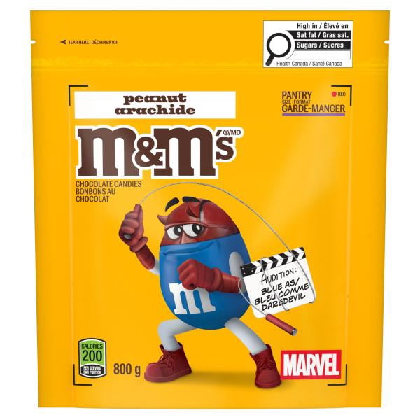 M&M'S, Bonbons au chocolat au lait avec arachides, Sac de partage taille garde-manger, 800g
