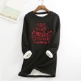 thumbnail image 1 of Vêtements d'Automne pour Femmes 2023 Mode Tendance Impression de Noël Manches Régulières Hiver Ample Vacances Décontracté Col Rond Chemise Hauts Tenues Mignonnes pour Adolescentes en Solde, 1 of 5
