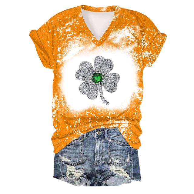 Offres jusqu'à 70 % de Réduction! Hauts d'Été pour Femmes 2024 Grande Taille Mode T-shirt Imprimé à Manches Courtes Col Rond T-shirt à Manches Courtes Col en V T-shirt Cadeau pour Femmes en Solde