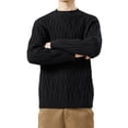 thumbnail image 1 of Styesk Mens Sweater Comfy Soft Oversized Sweater Solid Color Pullover Sweater Casual Loose Sweaters Cable Knit Crewneck Sweater with Ribbing Edge, 1 of 2