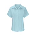thumbnail image 4 of Birdeem Fashion Woman Causal Button Solid Blouse Short Sleeve T-Shirt Summer Tops, 4 of 12