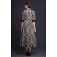 thumbnail image 3 of Bimba Geometric Button Down Dress Print Mandarin Collar Roll Up Sleeves Shirt Dress-X-Small, 3 of 5