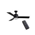 thumbnail image 1 of Hampton Bay Castlegate 44 in. Indoor Integrated LED Matte Black Ceiling Fan with 3 Reversible Blades, Light Kit and Remote Control, 1 of 10
