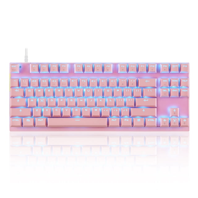 MOTOSPEED MOTOSPEED CK82 Clavier Mécanique RGB - 87 Touches, Rose, Interrupteur Rouge OUTMU, Filaire USB, Commandes Multimédia, Design Durable