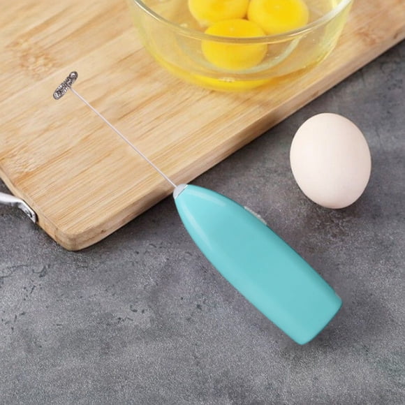 Handheld Electric Milk Frother Wand | Coffee Mixer, Egg Beater, Stainless Steel, Compact 7.8in, Quick Foam Maker | Blue Purple Green Black Pink, Efficient Kitchen Gadget