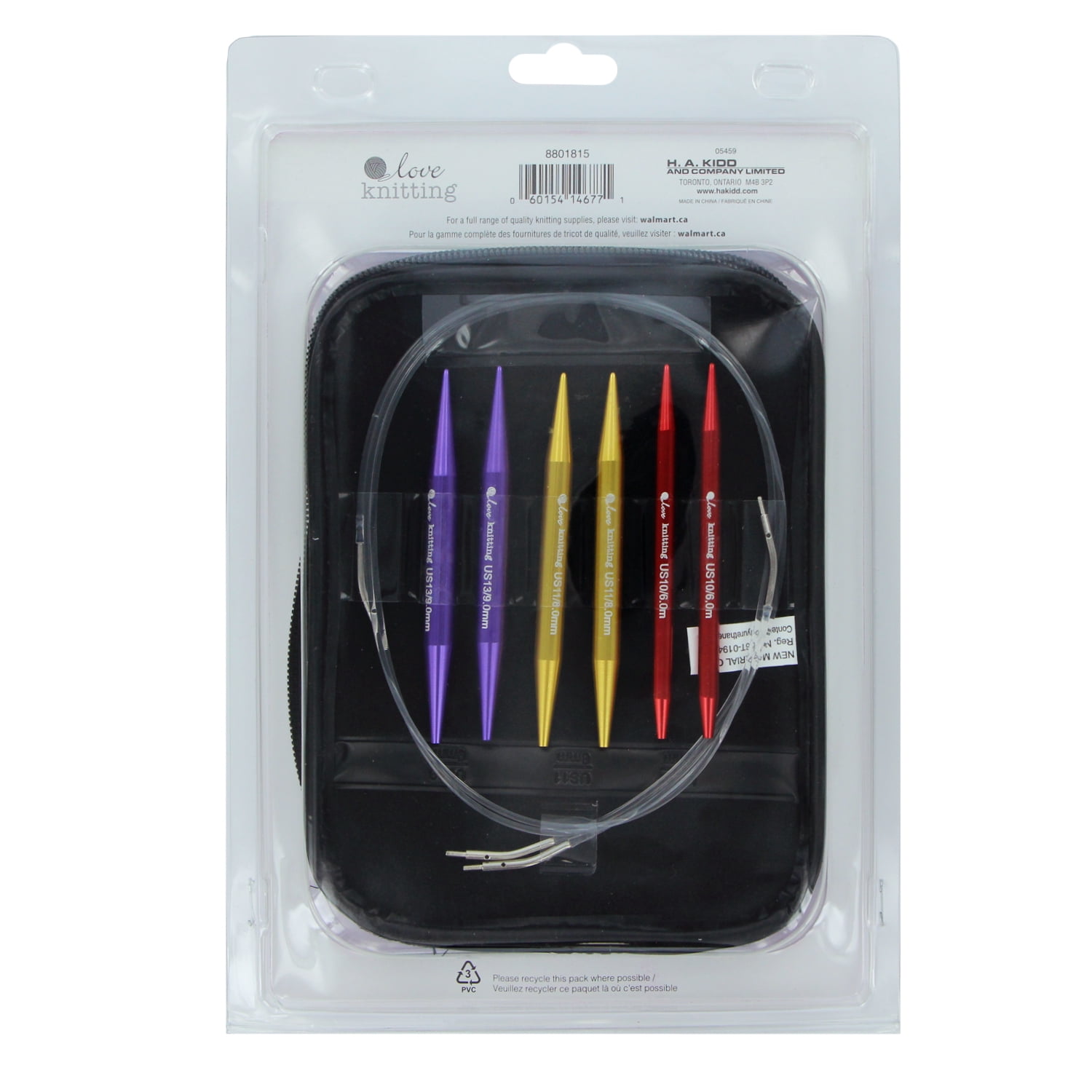 LOVE KNITTING Interchangeable Circular Needle Set with Cables & Case