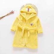 EGNMCR Robes for Kids Boys Girls Robe Kids Flannel Hooded Bathrobe Sleepwear Toddler Plush Robes With Belt Kids bathrobe