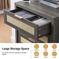 thumbnail image 3 of OAKHAM Commode 5 Tiroirs, Grand Commode en Rotin pour Chambre à Coucher Salon, Chêne Minuit, 3 of 7