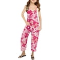 thumbnail image 1 of Girls Romper Bow Print Rompers for Girls Loose Casual Rompers with Pockets Girls Outfits Size 7-8 Y, 1 of 5