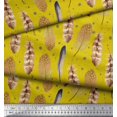 thumbnail image 3 of Soimoi Yellow Poly Georgette Fabric Eagle Feather Printed Craft Fabric by the Yard 52 Inch Wide, 3 of 3