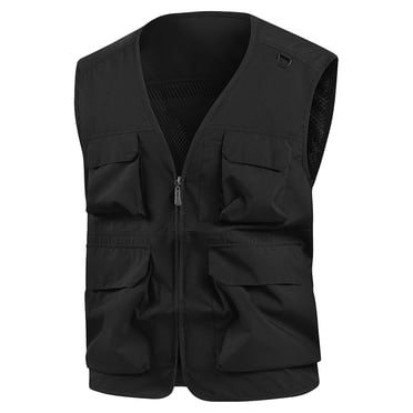 Pisexur Vestes pour Hommes, Gilet Haut Sans Manches à Col en V Uni Décontracté d'Été pour Hommes Noir, 2TG