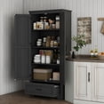 thumbnail image 2 of HOMCOM 69" Tall Kitchen Storage Cabinet with Adjustable Shelves, Black, 2 of 10