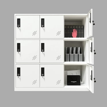 MECOLOR Armoire de Rangement en Métal pour Bureau et Maison avec 9 Portes Bord Mince Belle Apparence