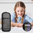 thumbnail image 4 of Boovnll Pencil Pouch, Double-Layer Mesh Pencil Case Student Large Capacity Stationery Bag Transparent Pencil Bag Portable Handheld Storage Bag, Pencil Case, Pencil Bag, Pencil Case Pouch, 4 of 5