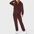 thumbnail image 1 of Combinaison pour Femmes à Manches Longues avec Capuchon, Pyjama une-Pièce Décontracté d'Hiver Chaud, Tenue de Nuit, Combinaisons Grande Taille pour Femmes aux Formes en Liquidation, 1 of 6