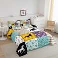 thumbnail image 3 of Erosebridal Ensemble de Couette Simple Western pour Cheval, Couette en Duvet Style Ferme Rustique, Décor Fer à Cheval, Réversible, Léger, 2 Pcs, 3 of 7