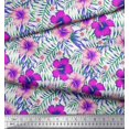 thumbnail image 2 of Soimoi Polyester Crepe Fabric Floral & Leaves Tropical Print Fabric by The Yard 52 Inch Wide, 2 of 2