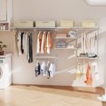 thumbnail image 2 of Patiojoy Système d'Organisateur de Garde-Robe en Fil Métallique Mural Trousse de Garde-Robe Personnalisée avec Tablettes de Rangement Ajustables Blanc, 2 of 9