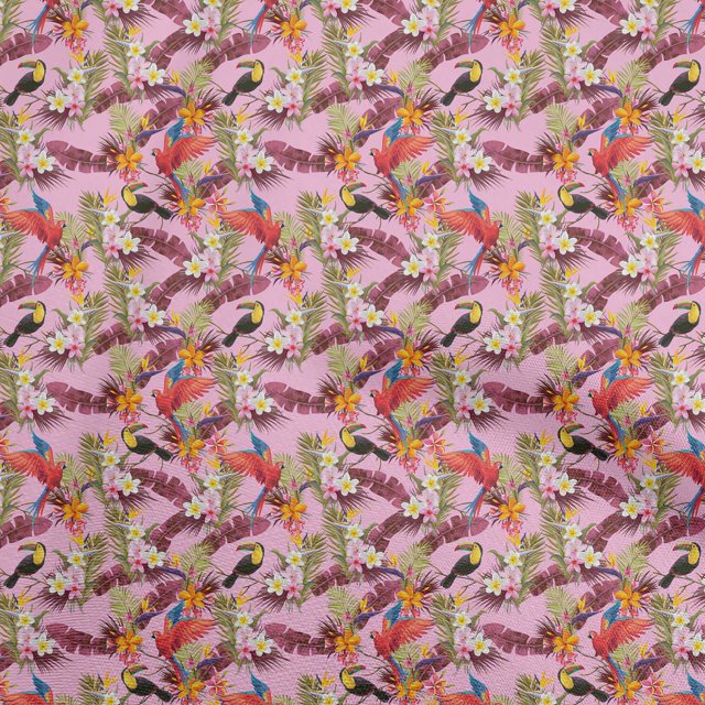 oneOone Polyester Spandex Light Pink Fabric Tropical Fabric For Sewing Printed Craft Fabric By The Yard 56 Inch Wide