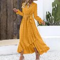 thumbnail image 3 of Gspmoly Robes Grande Taille pour Femmes aux Formes, Robe Bohème Décontractée pour Femmes à la Mode, Robe à Col en V à Manches Longues, Longue Robe, Robes Habillées pour Femmes jusqu'à 70 % de Rabais, 3 of 6