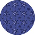 thumbnail image 1 of Ahgly Company Tapis Rond Lavable en Machine Intérieur Ruban Bleu Transitionnel, 3 Pieds Rond, 1 of 7