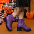 thumbnail image 2 of Unique Bargains Bottes de Combat à Cheville à Plateforme à Talon Épais pour Femmes, 2 of 6
