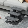 thumbnail image 3 of PawHut 3-Step Pet Stairs, Carpeted Cat Scratching Post, Dark Grey, 3 of 10