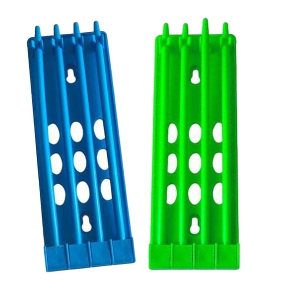 GROWTH TANK 2Pcs 4 Row Parrot Leg Holder, Band Rack ,Stand Frame Storage Rack, Portable for Bird Training Supplies Accessories, Hanging On The Wall Green and Blue