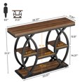 thumbnail image 4 of Fnova 39.4" Industrial Console Table, 4-Tier Retro Staggered Storage Shelves, Narrow Wood Accent Table with Metal Frame, for Small Spaces, Entryway, Sofa, Hallway, 4 of 17