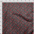 thumbnail image 4 of oneOone Tissu Jersey Coton Rouge Floral Rétro pour Couture Tissu Imprimé au Mètre 58 Pouces de Large, 4 of 5