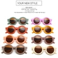 thumbnail image 4 of Penkiiy Cute Round Polarized Sunglasses for Kids Girls Boys UV400 Protection Beach Holiday Red wine, 4 of 5