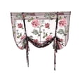 thumbnail image 2 of Aodebiao Rod Pocket Liftable Roman Window Curtains Flower Embroidery Tie Up Sheer Voile Balloon Shade Drape for Small Window Bathroom Decor, 1 Panel, 2 of 2