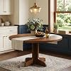 47.2" Round Dining Table for 4-6 People, Modern Kitchen Table with Thick Engineered Wood Top and Sturdy Wood Base, Round Dinner Table for Dining Room, Kitchen, Living Room，Walnut
