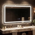 thumbnail image 4 of Gymax 45" x 28" LED Bathroom Mirror Wall Mounted Round Mirror w/ 3-Color Dimmable Lights, 4 of 10