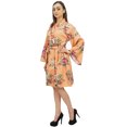 thumbnail image 3 of Bimba Women's Full Sleeve Kimono Robe With Belt Floral Print Cover Up Wrap-20, 3 of 8