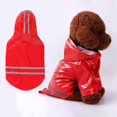 thumbnail image 3 of lionlar Chien Imperméable Loisirs Léger Chiot Manteau Réfléchissant Veste de Pluie avec Rouge S, 3 of 6