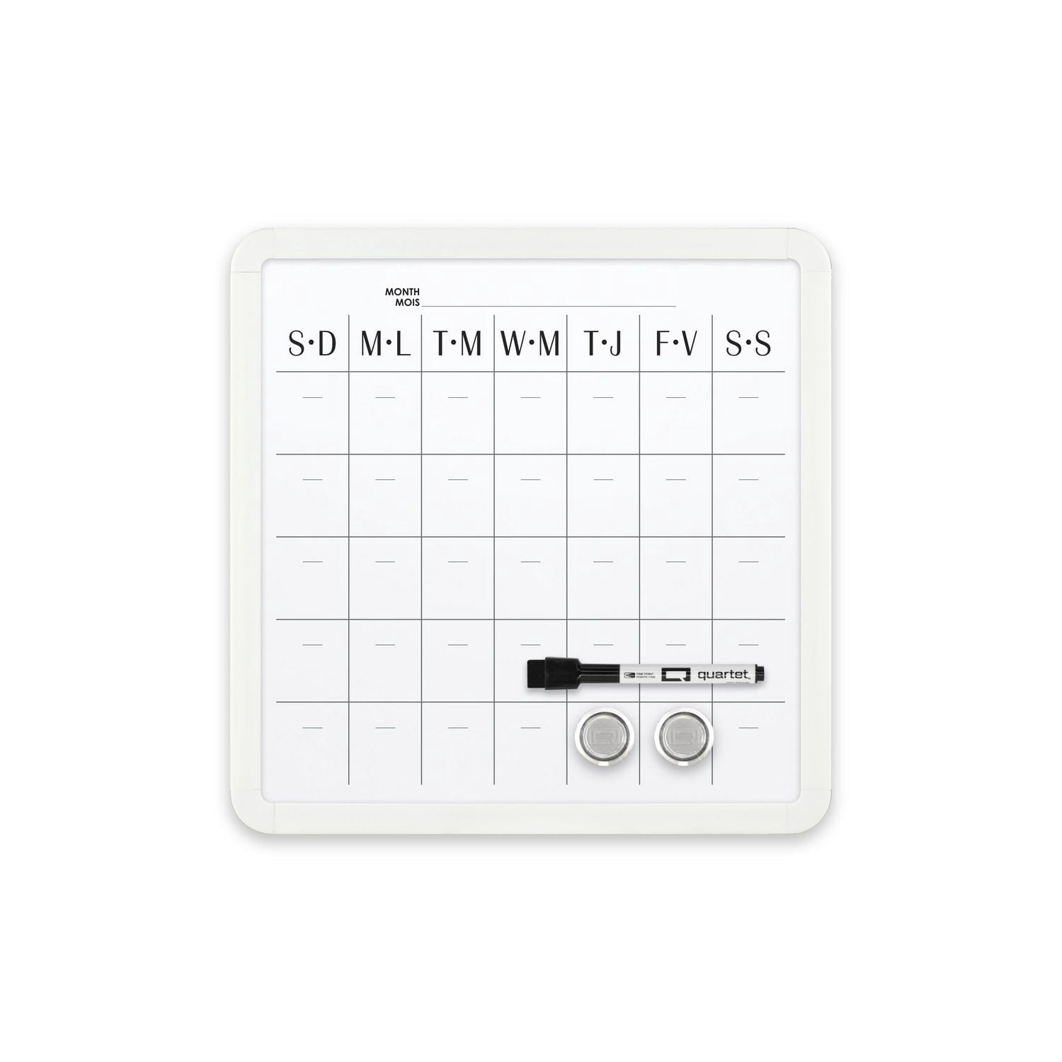 Quartet Plastic Frame 12"x12" Dry Erase Calendar Board