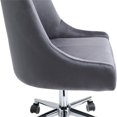 thumbnail image 2 of Meridian Furniture Karina Fauteuil de Bureau Pivotant Réglable en Velours Gris et Chrome, 2 of 12
