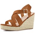 thumbnail image 1 of BLISSFUL STEP Women's Strap Espadrilles Platform Slingback Wedges Sandals, 1 of 7
